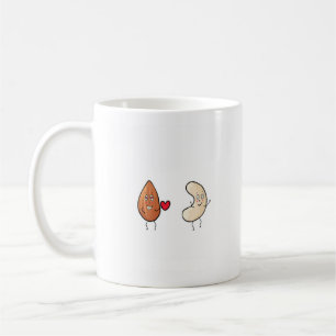 Caneca De Café Nozes, tema de amêndoa e castanha de caju