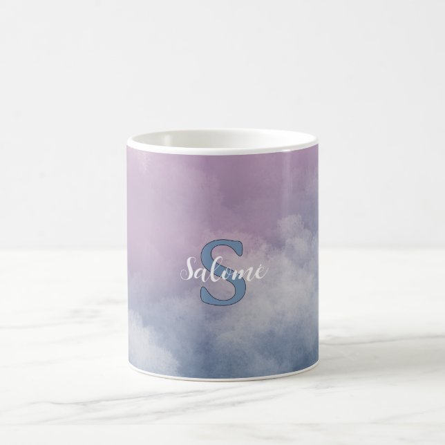 Caneca De Café Nuage pastel prénom monogramme (Centro)