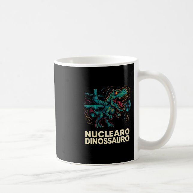 Caneca De Café Nuclearo Dinossauro - Funny Italian Brainrot Kids  (Direita)