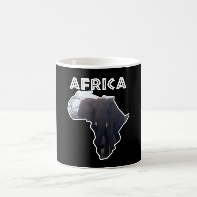 Caneca De Café Núcleo Africano de Elefante Branco Continente (Centro)