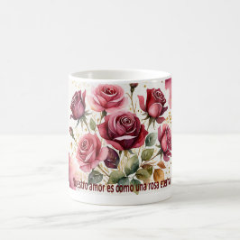 Caneca De Café 'Nuestro amor es como una rosa eterna
