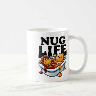 Caneca De Café Nug Life Funny Chicken Nuggets Em Cartões De Churr