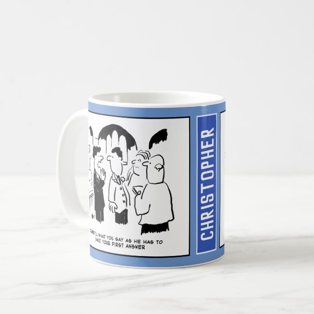 Caneca De Café Num Casamento o Padrinho Avisa o Noivo. Divertido (Frente Esquerda)