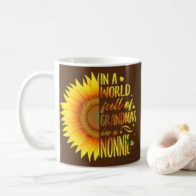Caneca De Café Num Cheio Mundial, Vovô Seja Um Girassol Não-Nô (Com Donut)