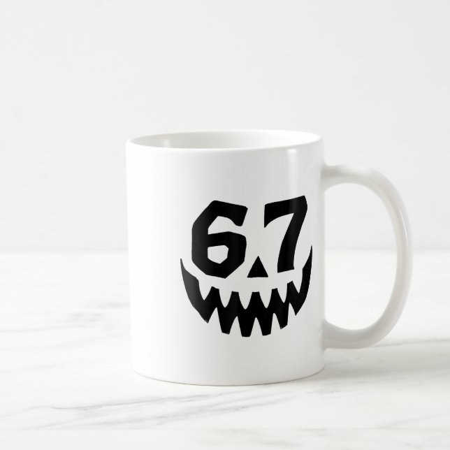 Caneca De Café Number 67 Matching Six Seven 6 7 Meme 6 7 Hallowee (Direita)