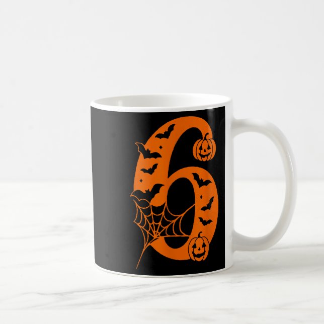 Caneca De Café Number 6 Funny Meme Saying 6 7 Six Seven Halloween (Direita)