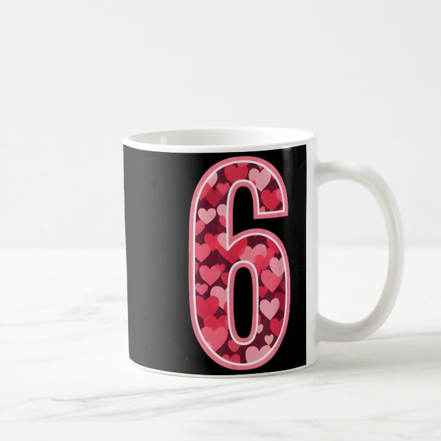 Caneca De Café Number 6 Tee Six Seven 6 7 67 Valentines Matching  (Direita)