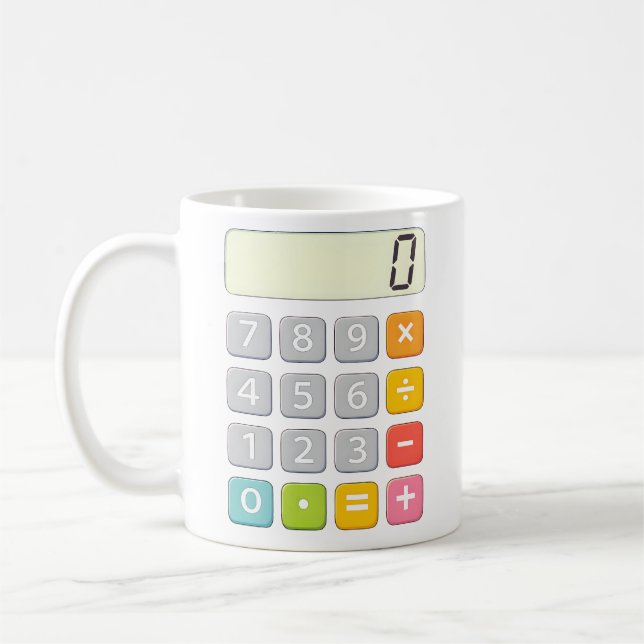 Caneca De Café Number Day Calculator Math Design for Kids (Esquerda)