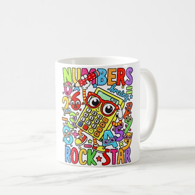Caneca De Café Number Day Maths Mug | Numbers Rock Star (Frente Esquerda)