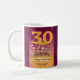 Caneca De Café Numeral Negrito de Aniversário de Recuperação PERS