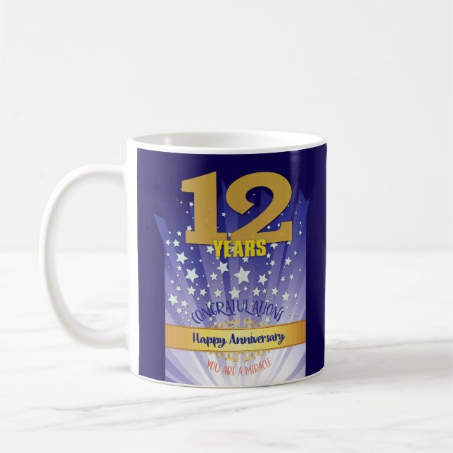 Caneca De Café Numeral Negrito de Aniversário de Recuperação PERS (Esquerda)