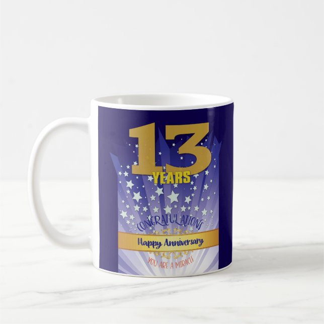Caneca De Café Numeral Negrito de Aniversário de Recuperação PERS (Esquerda)