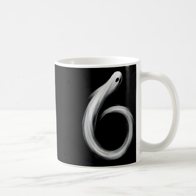 Caneca De Café Número 6 Fantasma Divertido Seis Sete 67 Meme de H (Direita)