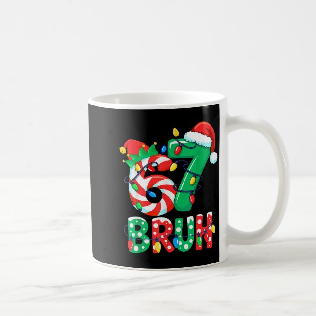 Caneca De Café Número 7 Dito de Meme Engraçado 6 7 Seis Sete Nata (Direita)