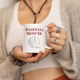 Caneca De Café Número Personalizado do Jogador de Baseball da Mãe
