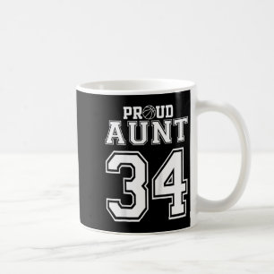 Caneca De Café Número Personalizado Orgulhoso Basquete Tia Camise