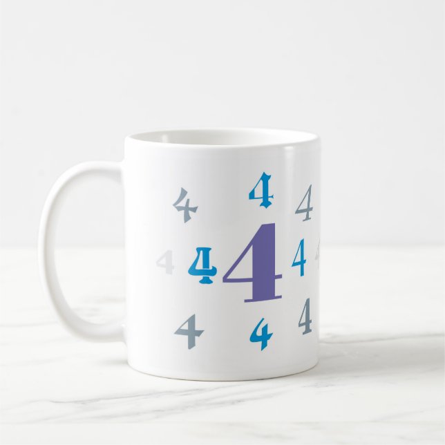 Caneca De Café Numerologia 4 (Esquerda)
