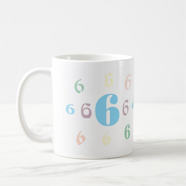 Caneca De Café Numerologia 6 (Esquerda)