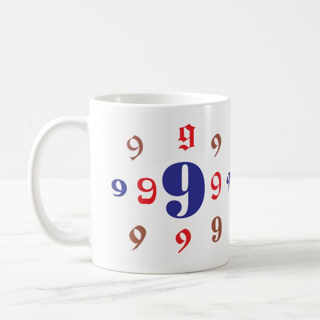 Caneca De Café Numerologia 9 (Esquerda)