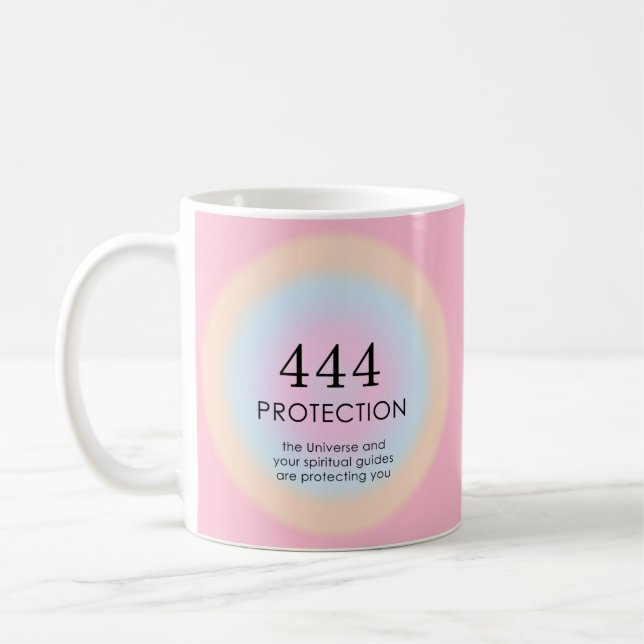 Caneca De Café Números Anjos Modernos Aura Numerologia 444 (Esquerda)