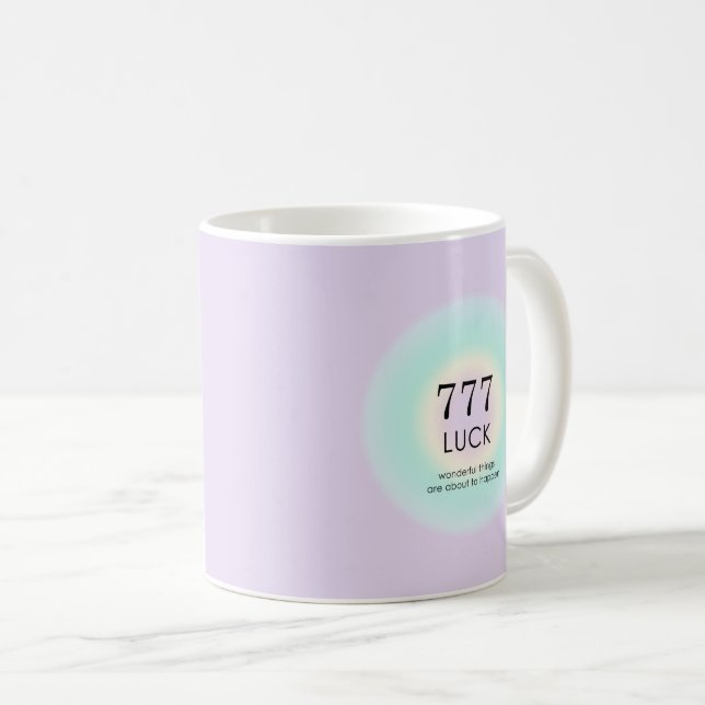 Caneca De Café Números de anjo Numerologia 777 Sorte (Frente Esquerda)