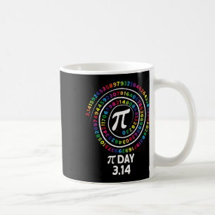 Caneca De Café Números De Cores Espirais Do Dia Pi 3.14 Feliz Dia