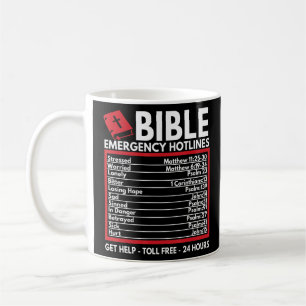 Caneca De Café Números de Emergência da bíblia Bíblia Cristã Engr