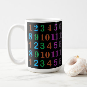 Caneca De Café Números de Matemática Coloridos