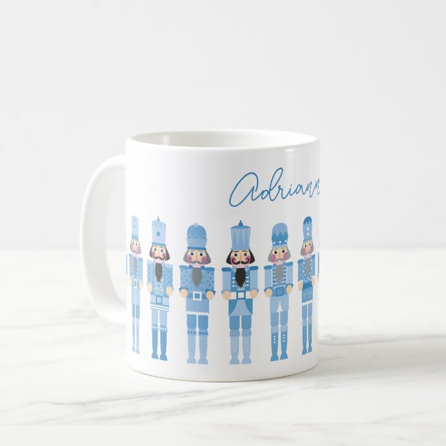 CANECA DE CAFÉ NÚMEROS DE NATAL AZUL (Frente Esquerda)
