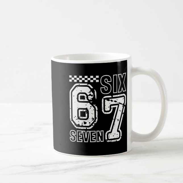 Caneca De Café Números Retro Seis Sete Humor Inteligente 6 7 Meme (Direita)