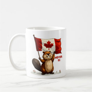 Caneca De Café Nunca 51, Canadá, canadense Flag Maple Leaf, Beave