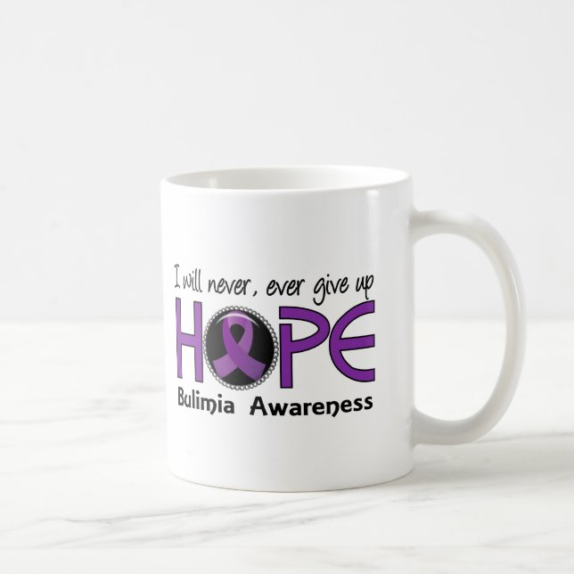 Caneca De Café Nunca dê acima a bulimia da esperança 5 (Direita)