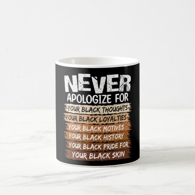 Caneca De Café Nunca Desculpar o Mês da História Negra (Centro)