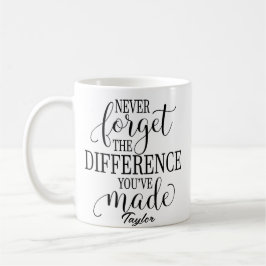 Caneca De Café Nunca Esqueça A Diferença: Citação Motivacional
