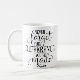 Caneca De Café Nunca Esqueça A Diferença: Citação Motivacional