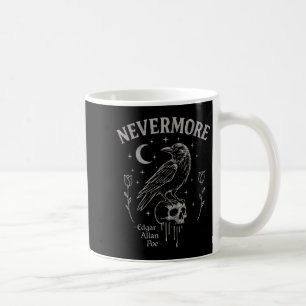 Caneca De Café Nunca mais Raven Skull Art, Gothic Edgar Allan Poe