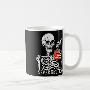 Caneca De Café Nunca Melhor Bebendo Skeletrificado Café Halloween