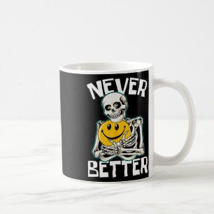 Caneca De Café Nunca Melhor Esqueleto Diversão do Skull Halloween