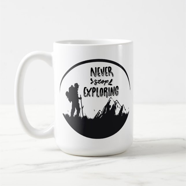 Caneca De Café Nunca Parar de Explorar (Esquerda)