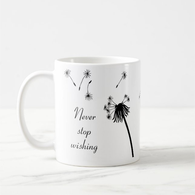 Caneca De Café Nunca Pare de desejar o Dandelion (Esquerda)