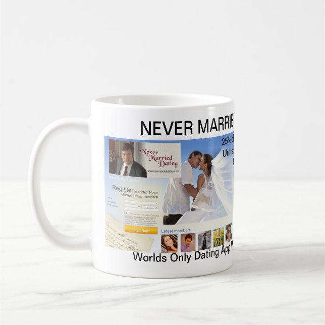 Caneca De Café Nunca se casou com Namorando. Com Mug (Esquerda)