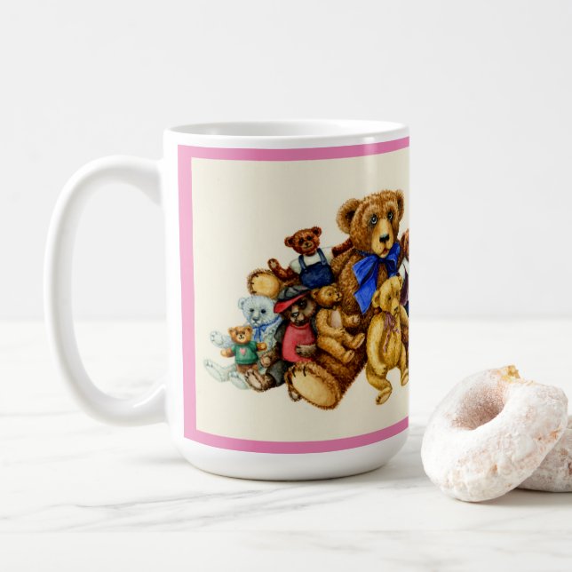 Caneca De Café Nunca Se Pode Ter Muitos Ursos De Teddy Muito Rosa (Com Donut)