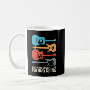 Caneca De Café Nunca se Tem Muitos Guitarras