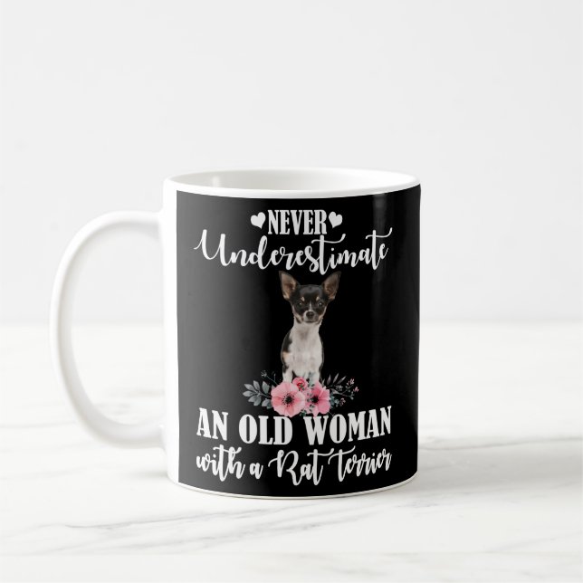 Caneca De Café Nunca Subestimar Um Velho Com Um Rato Terrier (Esquerda)