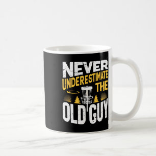 Caneca De Café Nunca Subestime O Velho Cara Divertido Disc Golf F