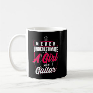 Caneca De Café Nunca Subestime Uma Garota Com Uma Guitarra