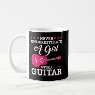 Caneca De Café Nunca Subestime Uma Garota Com Uma Guitarra
