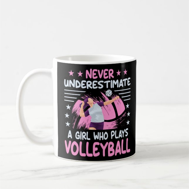 Caneca De Café Nunca subestime uma garota que joga voleibol vB (Esquerda)