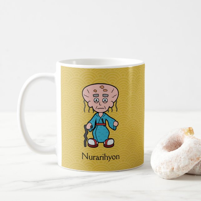 Caneca De Café Nurário Japonês do Velho Homem: Cartoon Yokai (Com Donut)