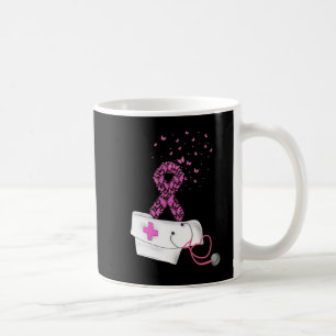 Caneca De Café Nurse Breast Cancer Awareness Pink Ribbon Stethosc